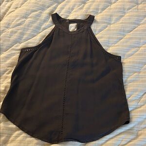 Cloth & Stone Brown Sleeveless Embroidered Detail Tank Top Sz M